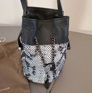 Halston Heritage Mini Leather Bucket Bag